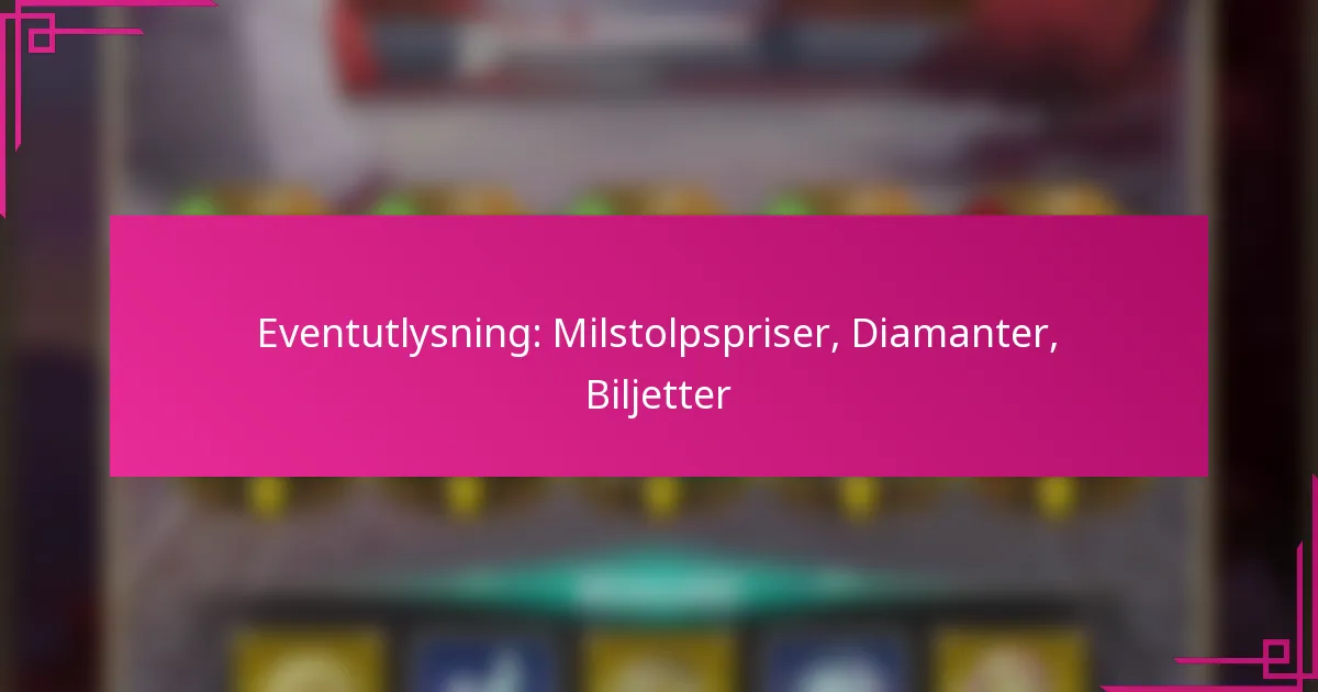 Eventutlysning: Milstolpspriser, Diamanter, Biljetter